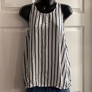 White with blue stripes